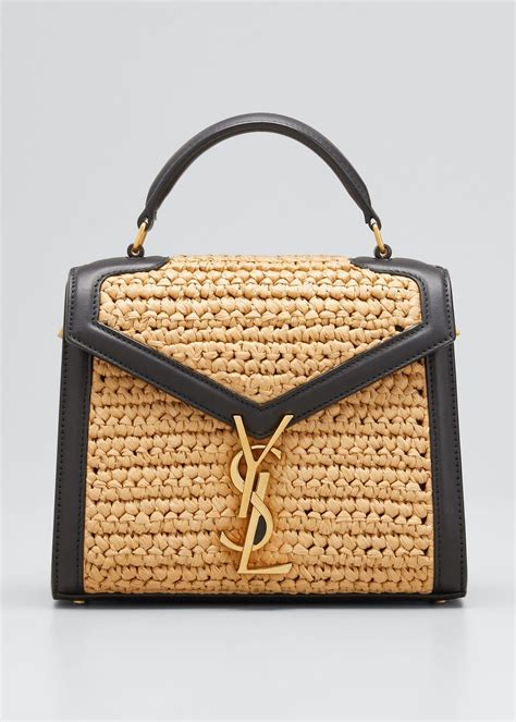 ysl cassandra bag green|YSL cassandra raffia bag.